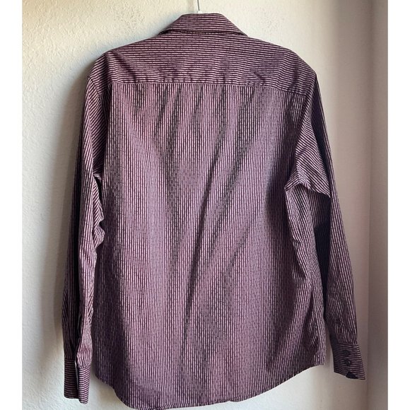 Quieti Mens size Large Button down shirt 100% fine cotton contrast cuff - Picture 5 of 12